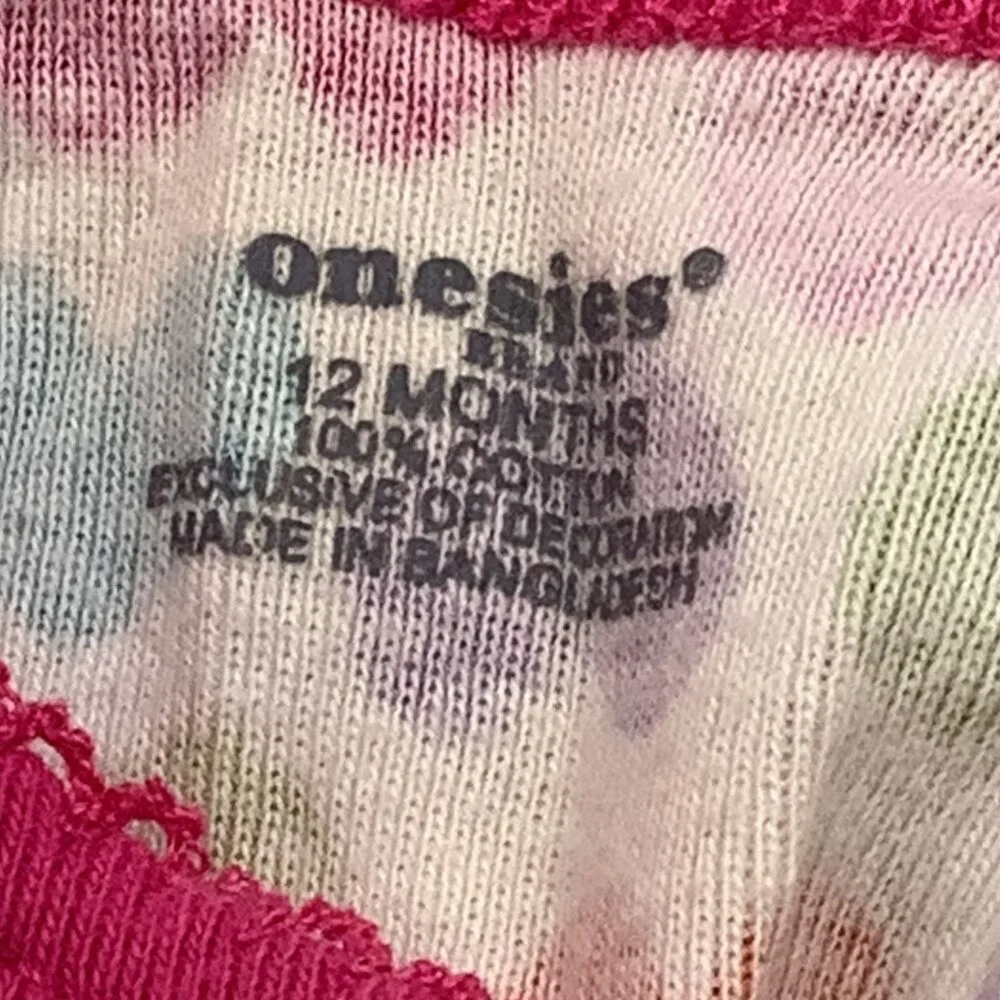 Baby Girl Bodysuit Lot Of 4 Sz 6-12M Strawberry Heart & Leopard Print Pink White